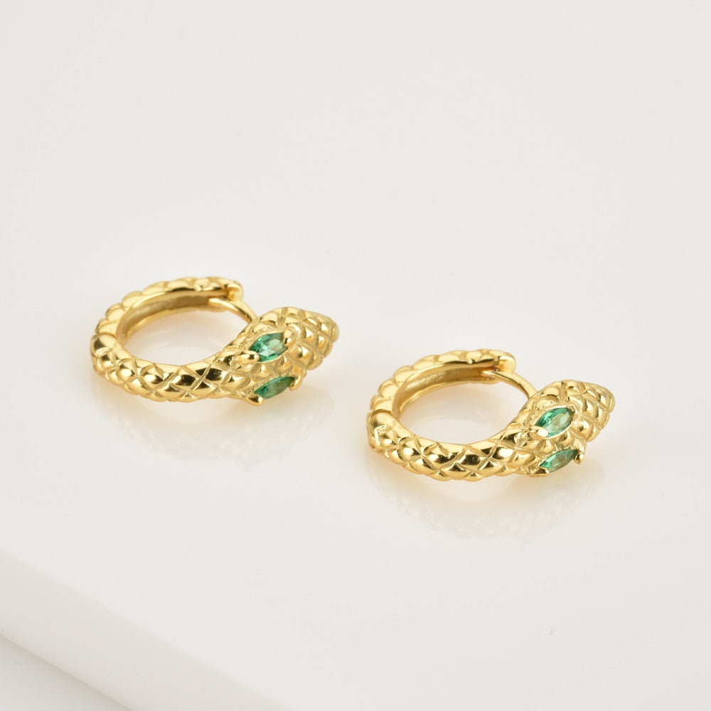 Cobra Green Gold Earrings 