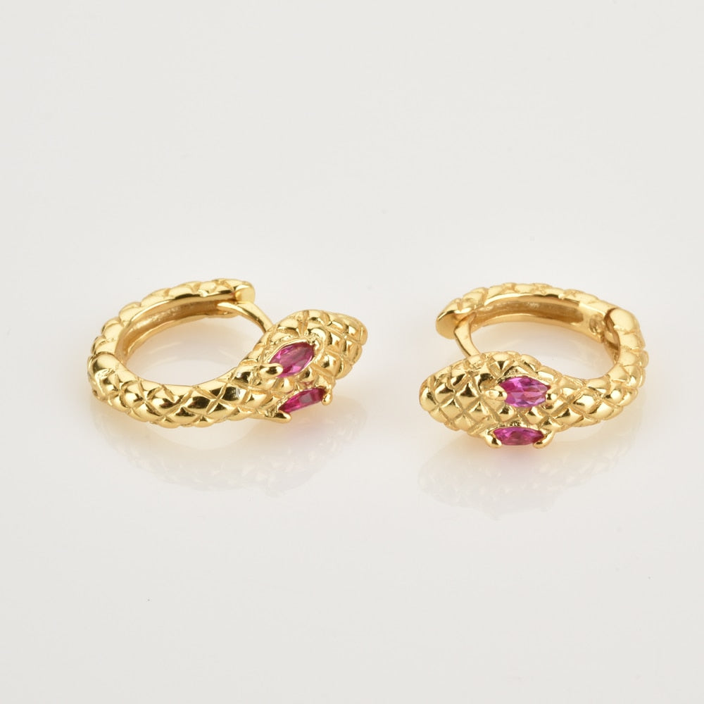 Cobra Pink Gold Earrings 