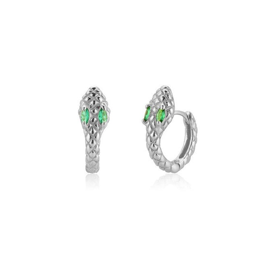 Cobra Green Silver Earrings 