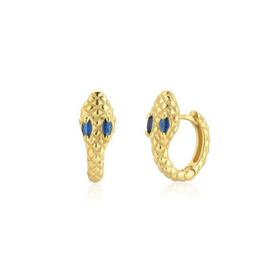 Cobra Blue Gold Earrings 