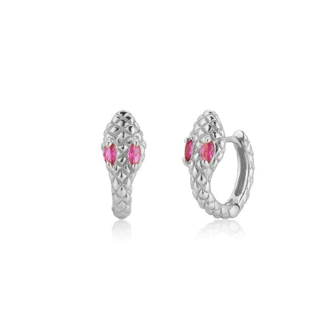 Aros Cobra Pink Plata