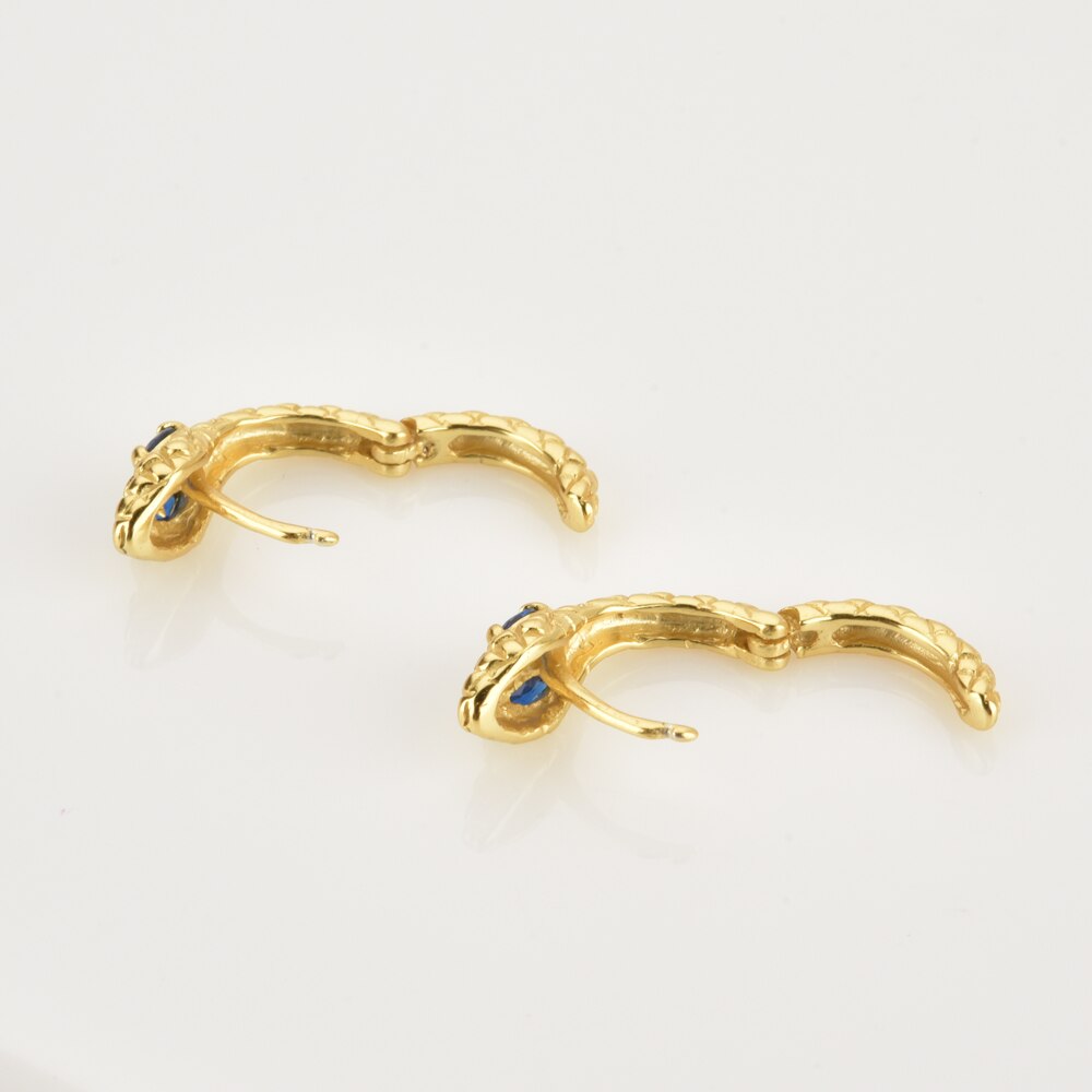 Cobra Blue Gold Earrings 