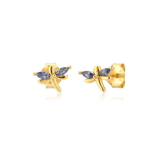 Gold Dragonfly Earrings 