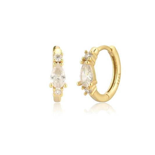 White Denia Gold Earrings 