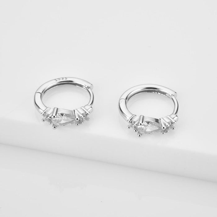 White Denia Silver Hoops 