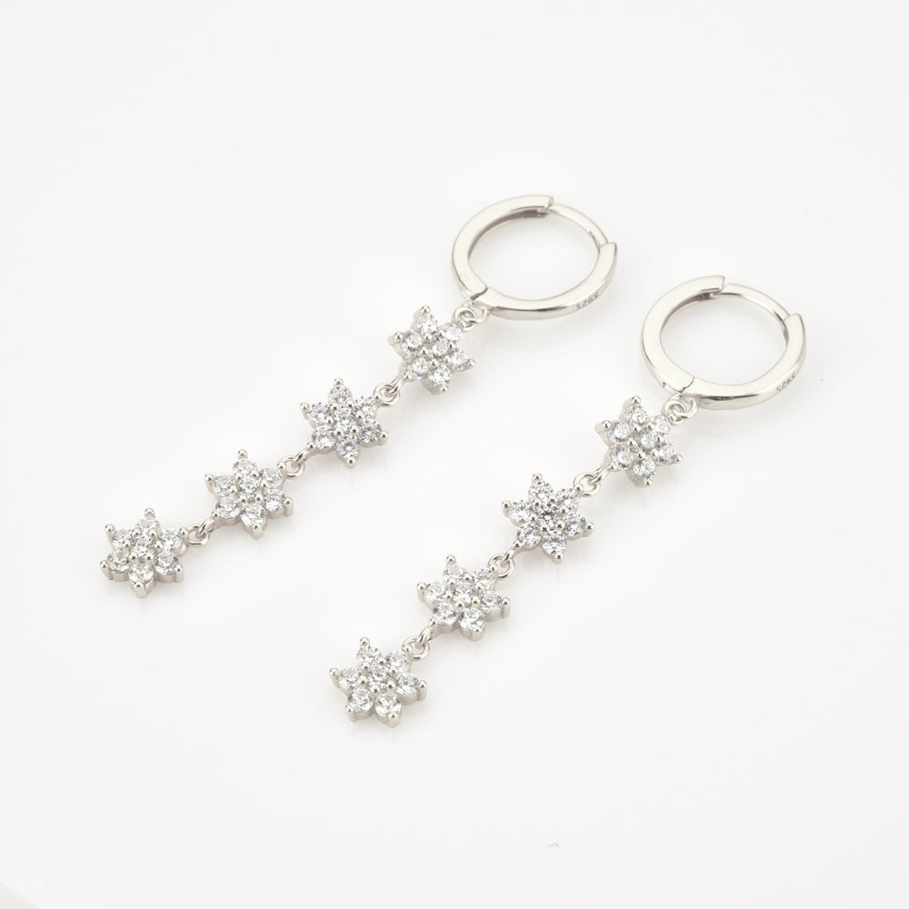 Calantha White Silver Hoops