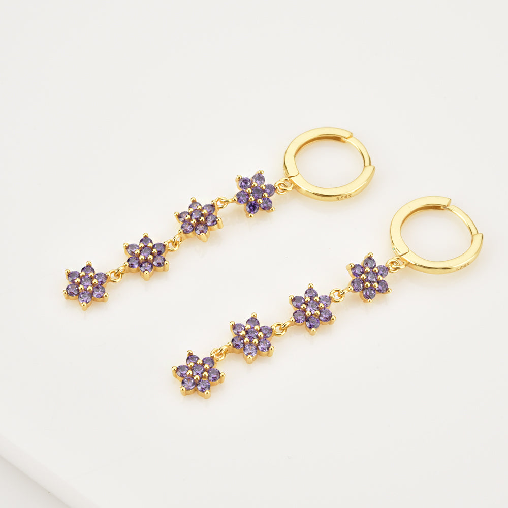 Calantha Lilac Gold Hoops