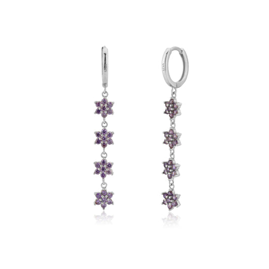 Silver Lilac Calantha Hoops