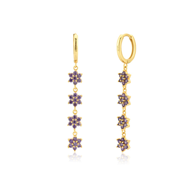 Calantha Lilac Gold Hoops