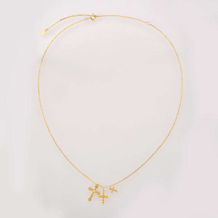 Gold Crosses Necklace 
