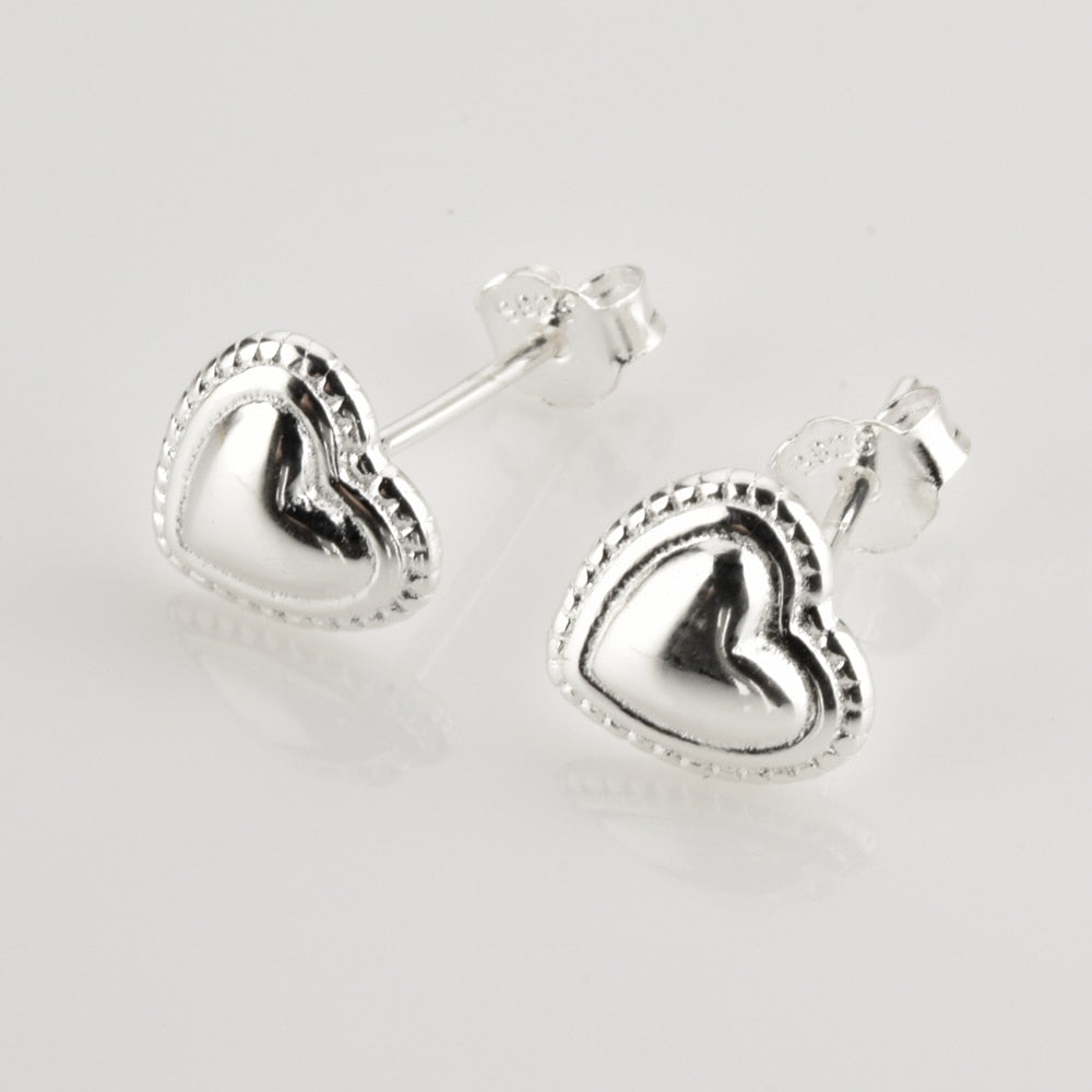 Silver Heart Earrings 