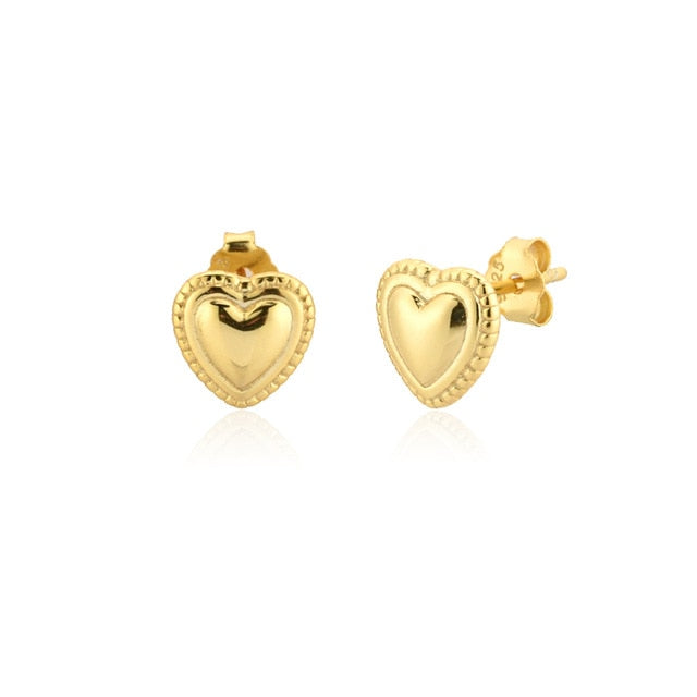 Gold Heart Earrings 