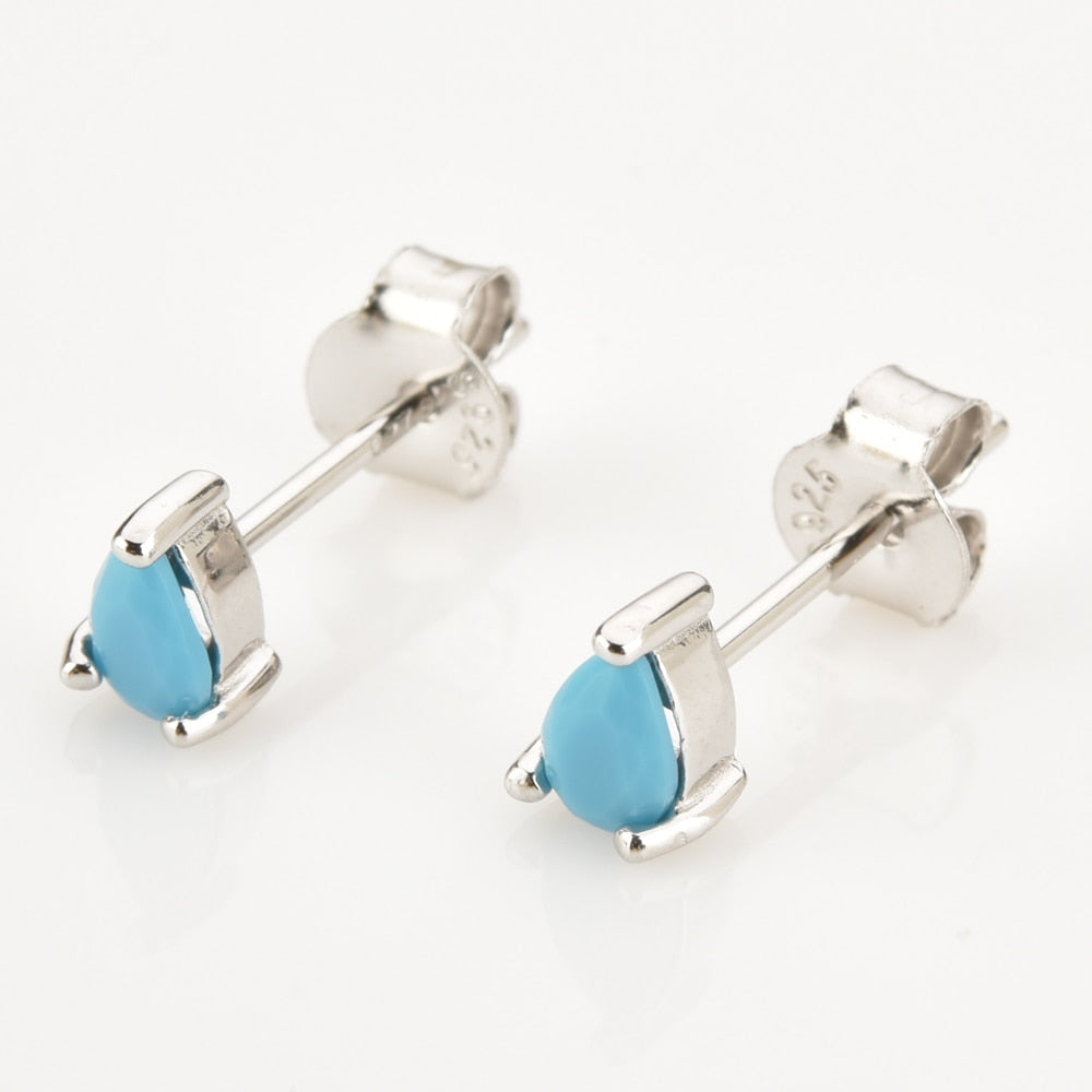 Aquamarine Silver Drop Earrings 