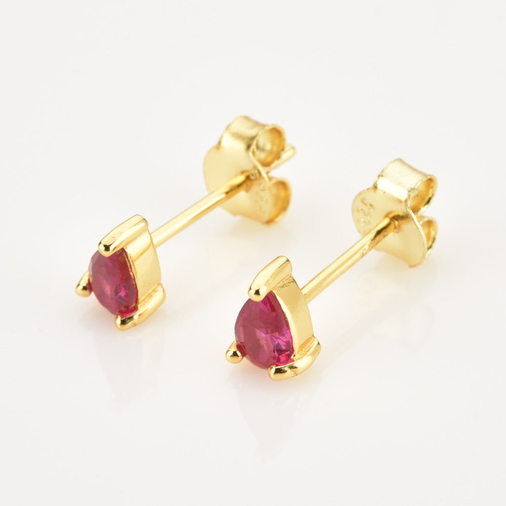 Pendientes Pink Gota Oro