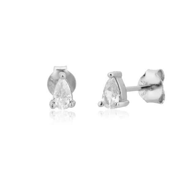 Pendientes White Gota Plata