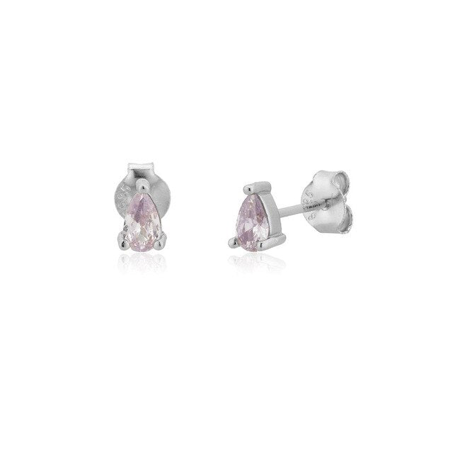 Pendientes Lila Gota Plata