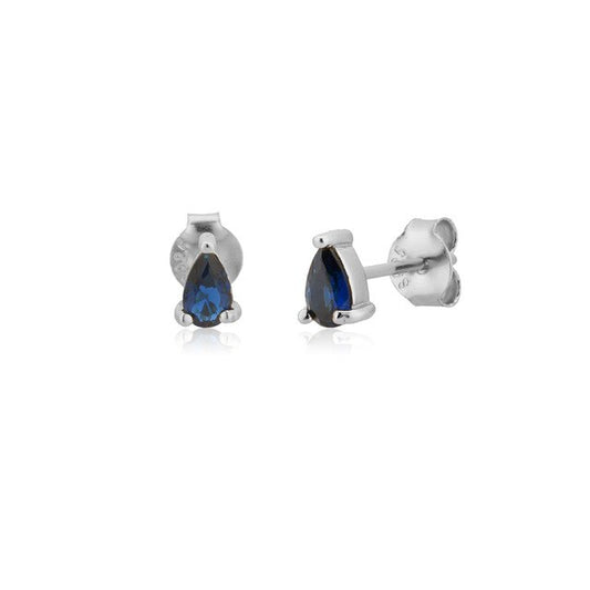 Blue Drop Silver Earrings 