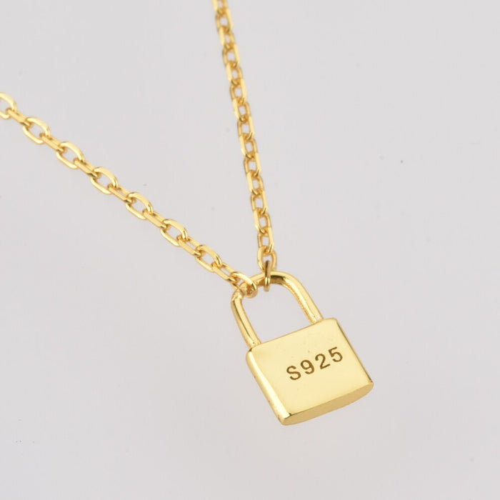 Gold Lock Necklace 