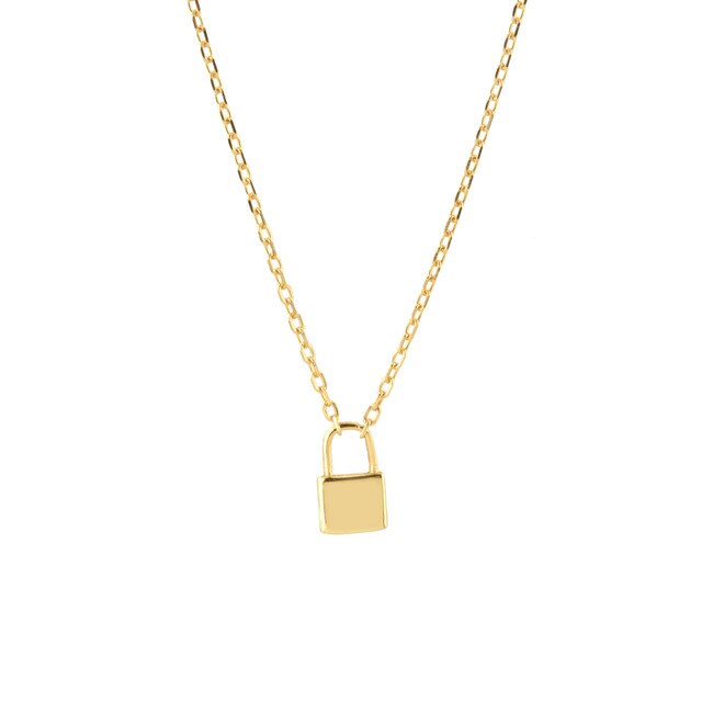 Gold Lock Necklace 