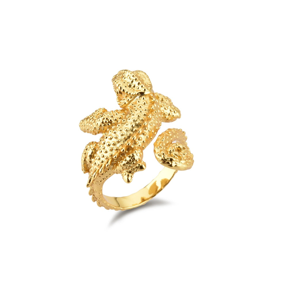 Gold Lizard Ring 