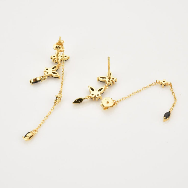Brigitte Black Gold Earrings 
