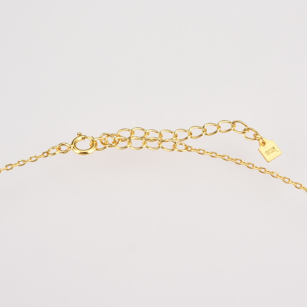 Gold Rune Aquamarine Necklace 