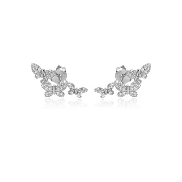 Silver White Fairy Earrings 