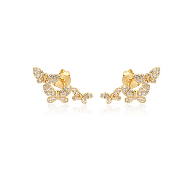 White Fairy Gold Earrings 