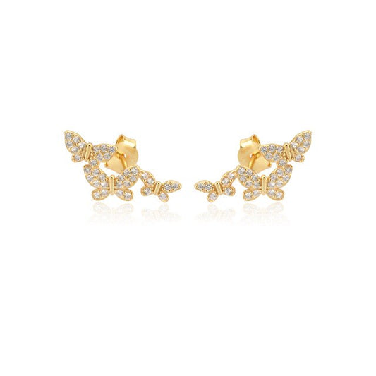 White Fairy Gold Earrings 