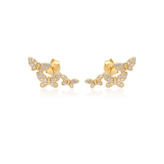 White Fairy Gold Earrings 