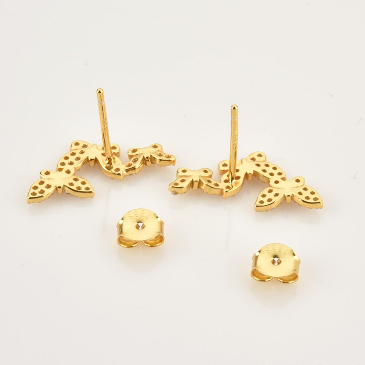 White Fairy Gold Earrings 