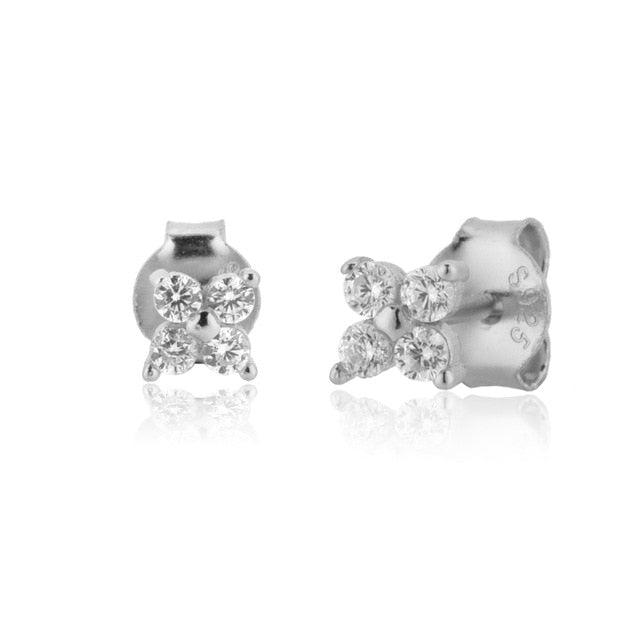 Pendientes White Flower Plata