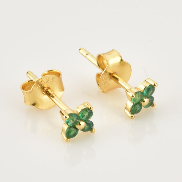 Lilac Flower Gold Earrings 