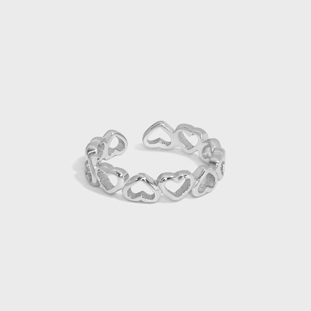 Silver Hearts Ring 