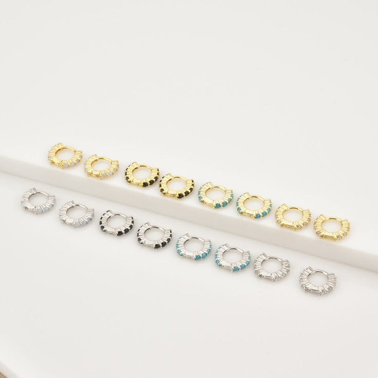 Mini Milk Double Silver Hoops 