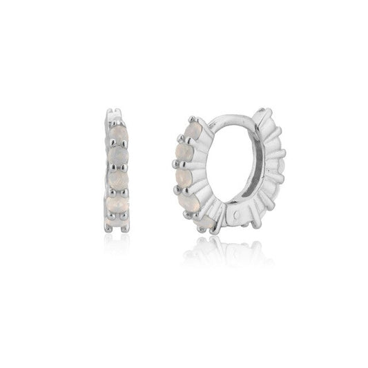 Mini Milk Double Silver Hoops 