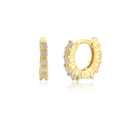 Mini Milk Double Gold Earrings 