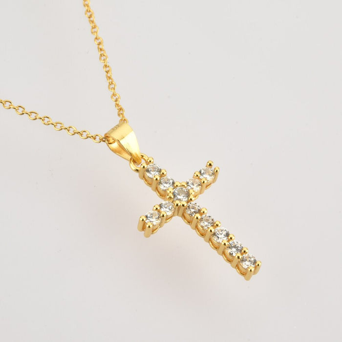 Big White Cross Necklace 
