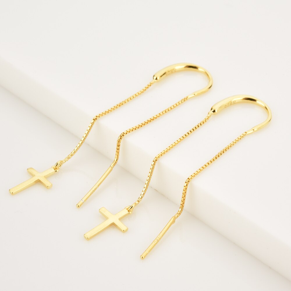 Vann Cross Gold Earrings 