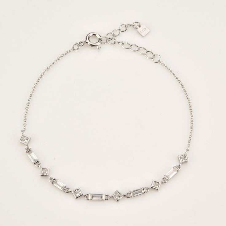 Kat White Silver Bracelet 