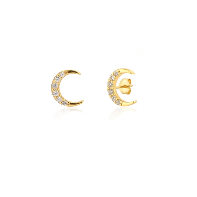 Gold Moony Earrings 