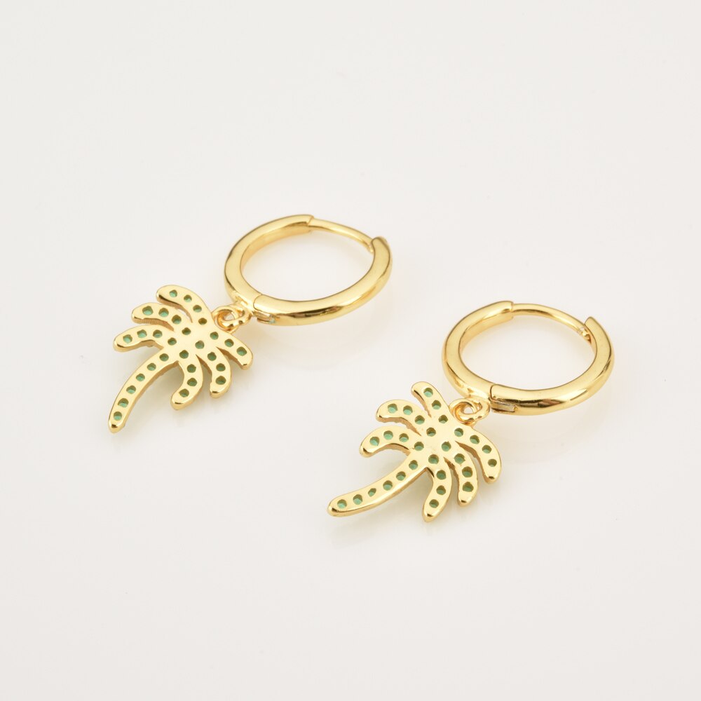 Gold Palm Earrings 