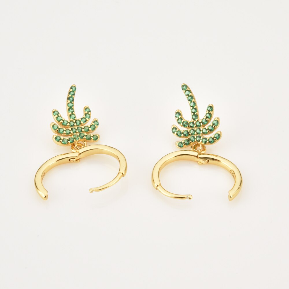 Gold Palm Earrings 