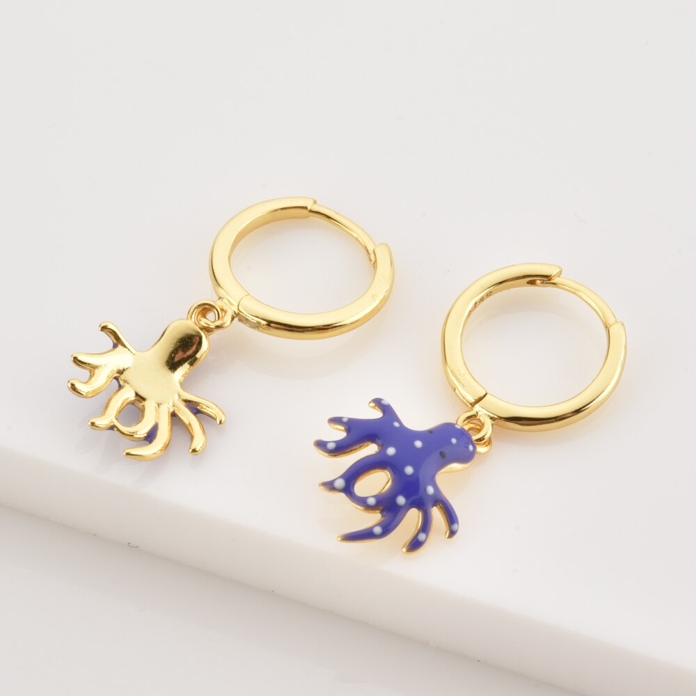 Gold Octopus Earrings 