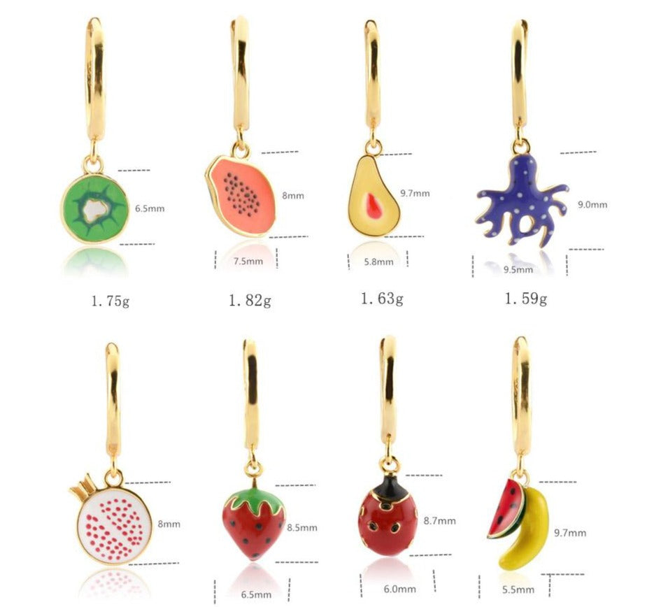 Gold Strawberry Earrings 