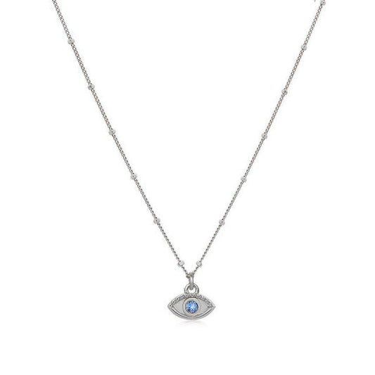 Turquoise Eye Silver Necklace