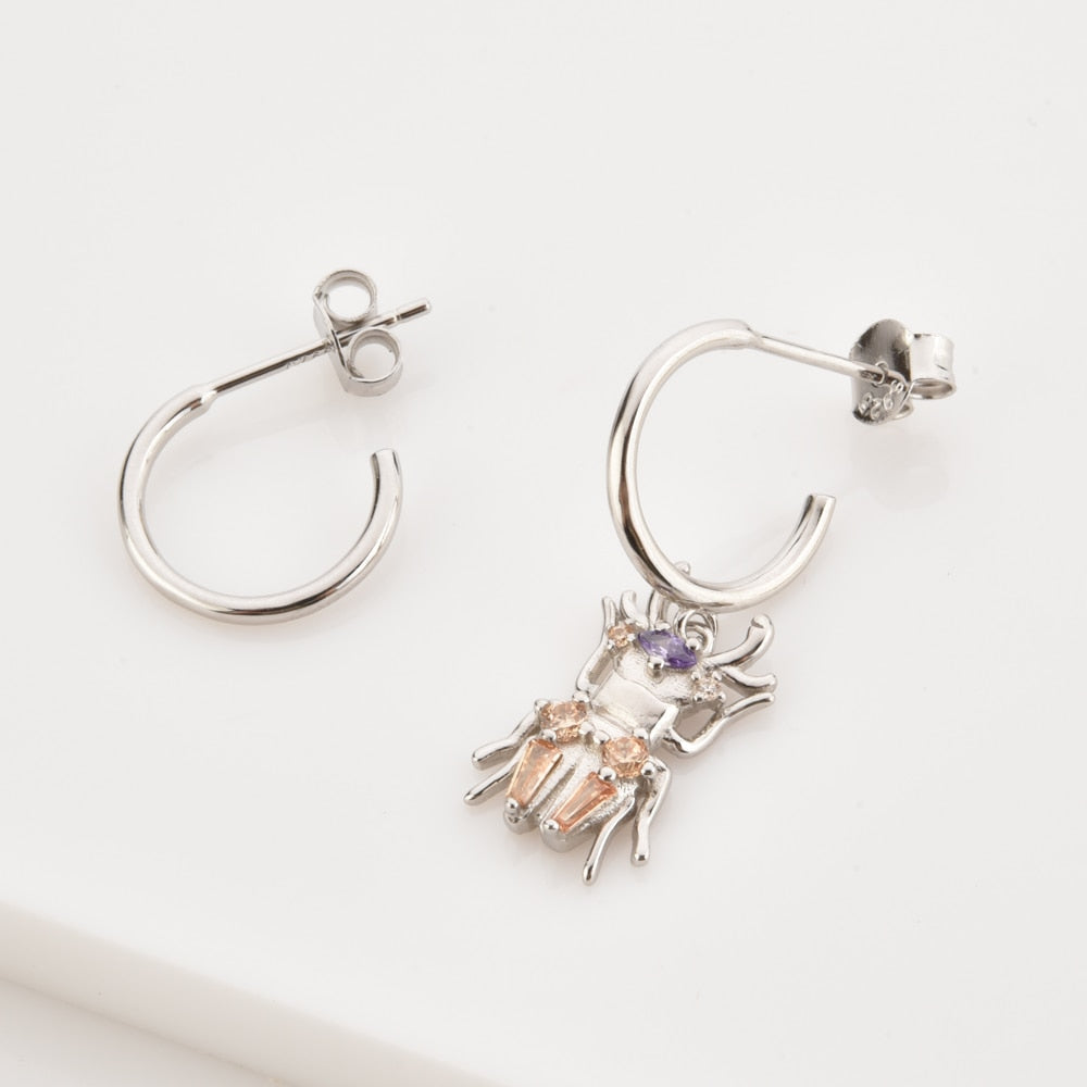 Silver Khepri Earrings 