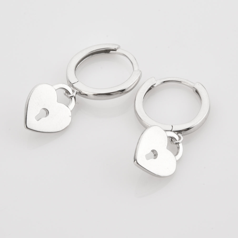 Silver Lock of Love Earrings