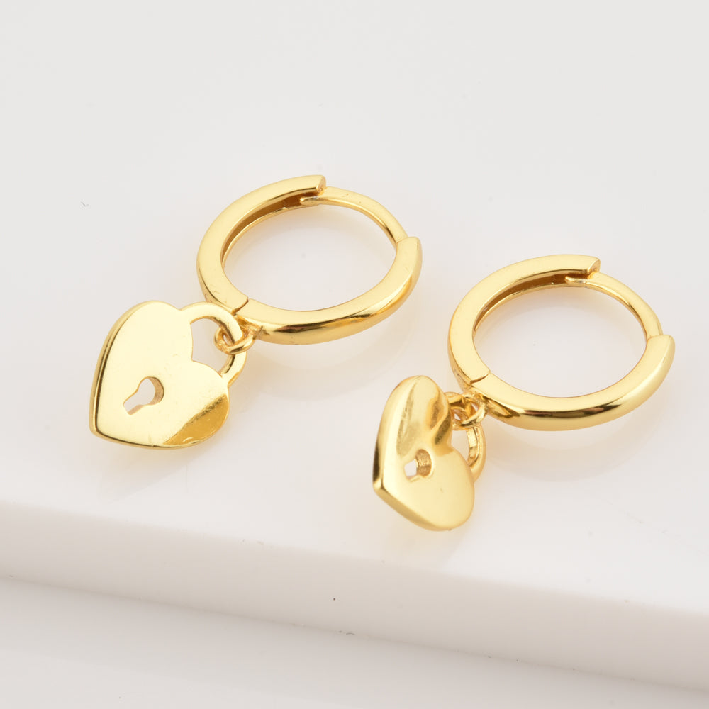 Gold Lock of Love Earrings