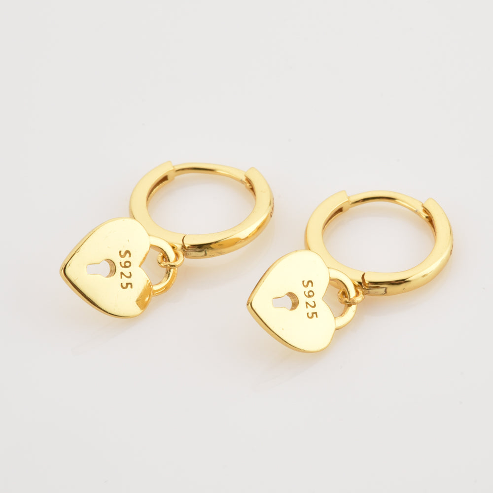 Gold Lock of Love Earrings